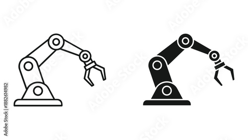 Robotic arm illustration set