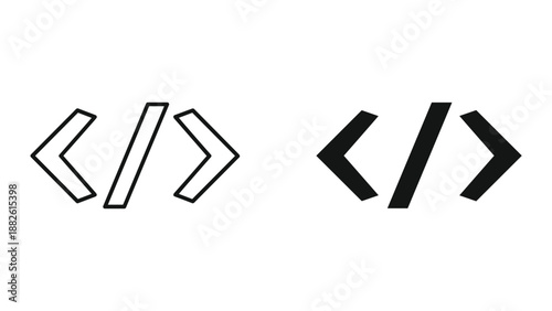 Code bracket symbols for web development