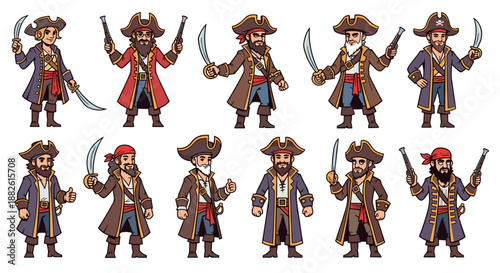 Group of Pirate Soldiers Standing in Formation