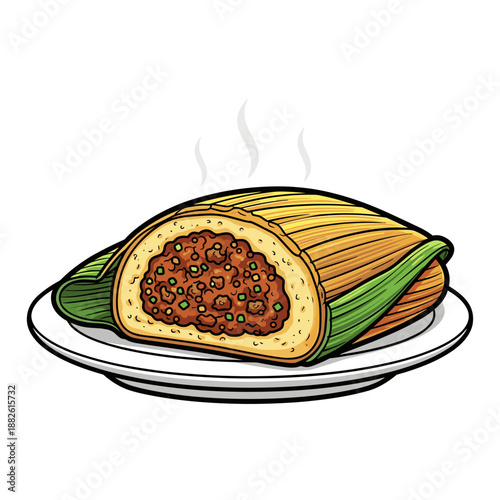 Traditional Mexican Enchiladas with Green Chili and Melted Cheese