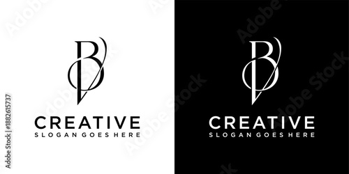  BV or VB initial letter logo design vector