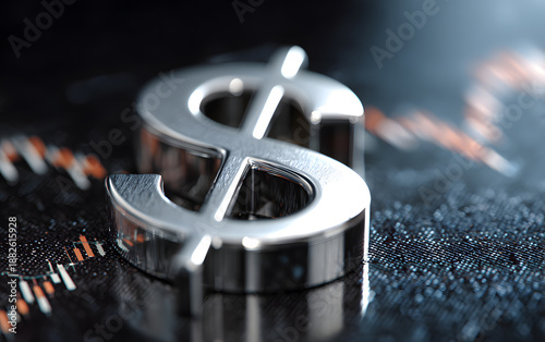 The dollar sign against the backdrop of the stock market