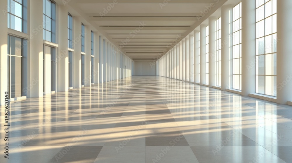 Obraz premium Exploring Business Strategies Through a Long Hallway with Emphasis on Clear Direction and Vision