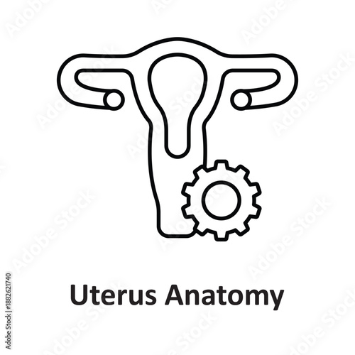 Uterus Anatomy Vector Icon which can easily modify or edit
