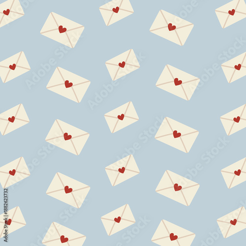 Free Download Cute Seamless Envelope Love Letter with Heart Stationery Pattern - GFXLoad