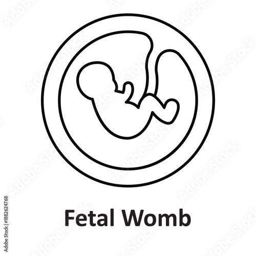 Fetal Womb Vector Icon which can easily modify or edit