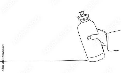 Stay Hydrated Minimalist Line Art of Hand with Reusable Bottle