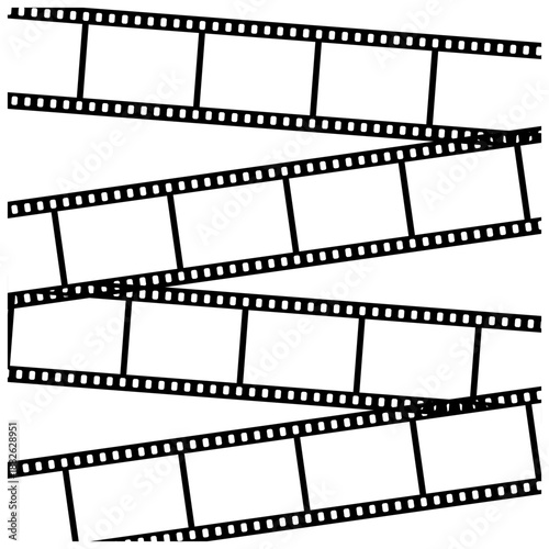 レトロなフィルムストリップフレームのベクター背景｜Retro Film Strip Frame Vector Background