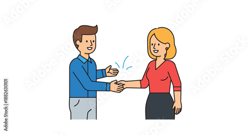Two Colleagues Share A Friendly Handshake Representing Business Partnership And Agreement On A White Background