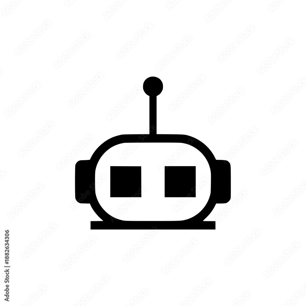 Obraz premium Minimalist chatbot robot icon for artificial intelligence technology.