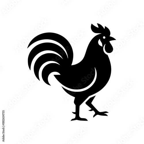 Gallant rooster silhouette logo