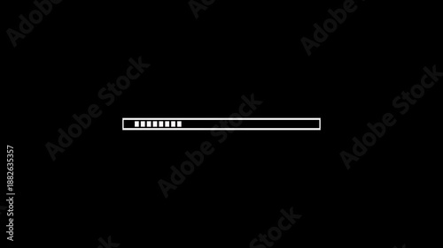 Endless Loading Bar Motion Graphics Animation Loop Video, RGB + Alpha Black Background.