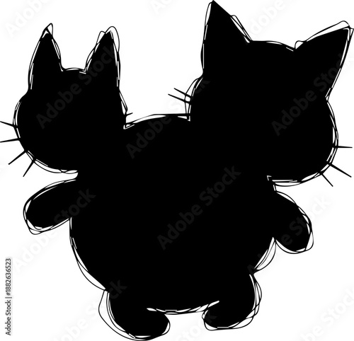 Tropical Leaves Corner Frame Illustration with Monstera and Palm Frond Silhouettes