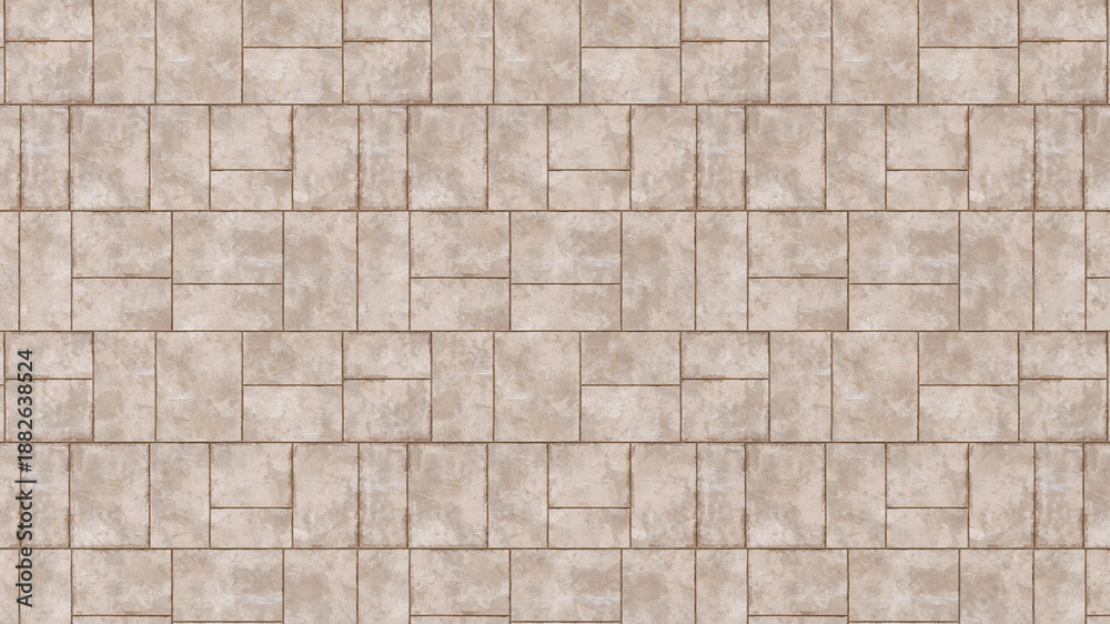 Obraz premium Beige stone tile background texture 3D render.