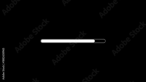  Minimal Loading Bar Motion Graphics Animation Video, RGB + Alpha Black Background.