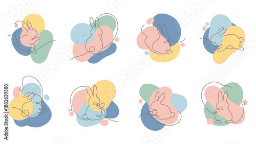 Colorful Abstract Shapes in Various Orientations.