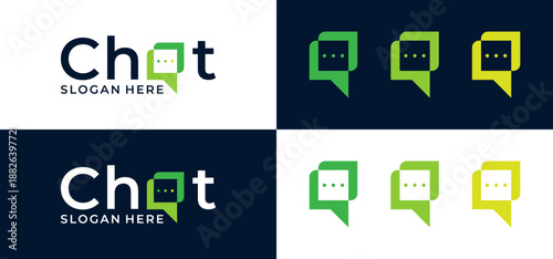 Vector logo icon combining communication elements for collaborative dialogue with Word Chat speech bubbles, ideal for team presentations, business graphics, and marketing.