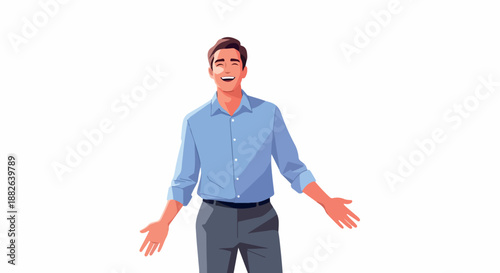 Smiling man in business attire with transparent background