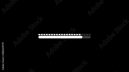 Modern Loading Indicator Bar Animation Video, RGB + Alpha Black Background.