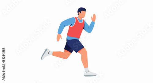 Man running athlete sportswear with transparent background