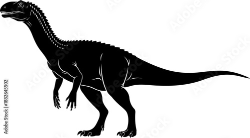 Giganotosaurus dinosaur silhouette, a massive carnivorous theropod in a walking pose.