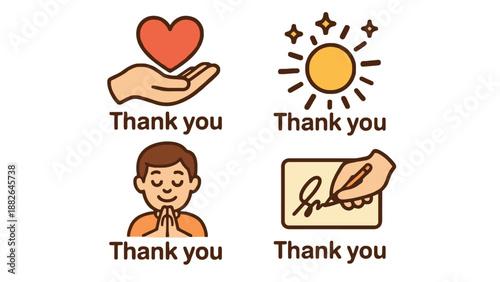 A colorful illustration of various ways to express gratitude and appreciation.