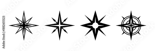 Black Compass direction sign for map