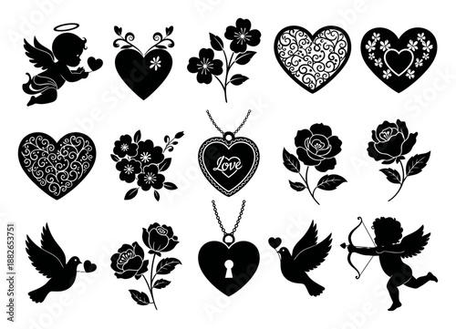 Valentine's Day Vector Set - Angels, Hearts & Romance