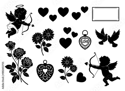 Valentine's Day Vector Set - Angels, Hearts & Romance