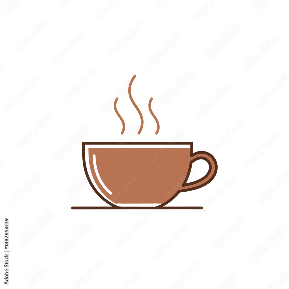 Obraz premium Steaming Hot Coffee Cup Icon Isolated on White Background