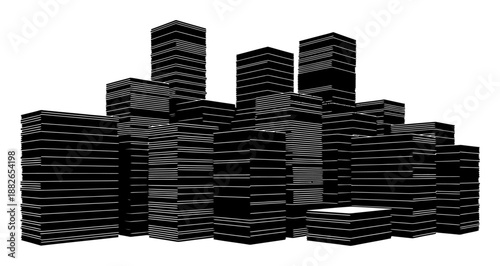 Copper Cathodes Stack - Minimalist Vector Illustration