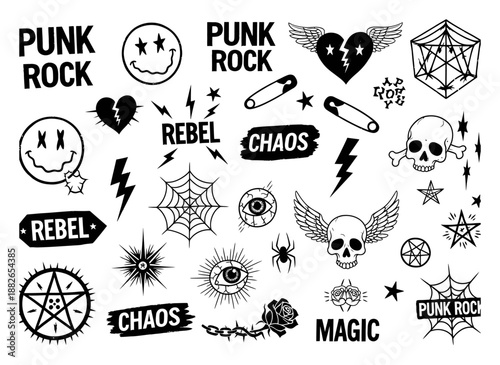 Grunge Doodles & Retro Badges - Hand Drawn Collection