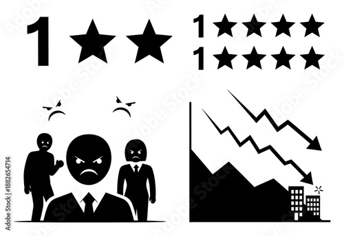 Bad Review, Negative Feedback - Silhouette Vector