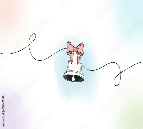 christmas bells with red ribbon