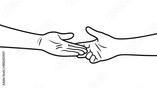 Helping hands illustration symbolizing support, care, trust and human connection
