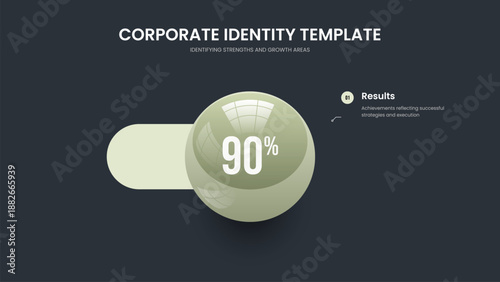 Corporate Profile One Option Diagram Slide Layout. Elegant Introduction 1 Step Graph Slideshow Template. Minimalist Briefing Frame Design Vector Illustration.
