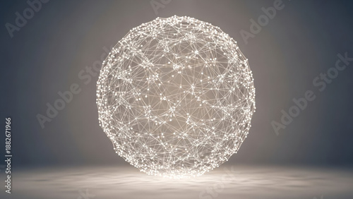 Wallpaper Mural Abstract glowing spherical network representing global connectivity, data flow, and complex technological systems, embodying concepts of digital information and future innovation Torontodigital.ca