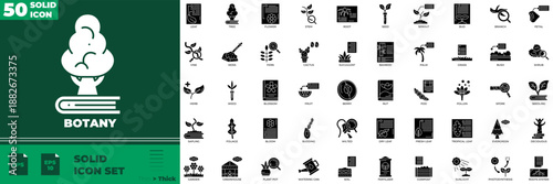 Botany Solid Editable Icons set