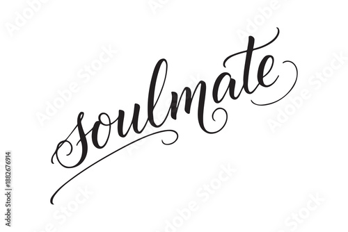 soulmate valentine text lettering calligraphy