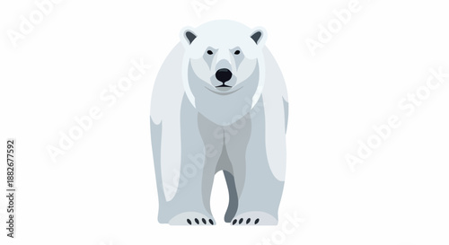 Polar bear standing with transparent background