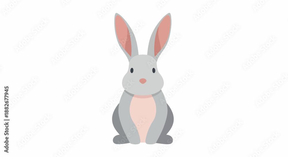 Fototapeta premium Sitting bunny rabbit with transparent background