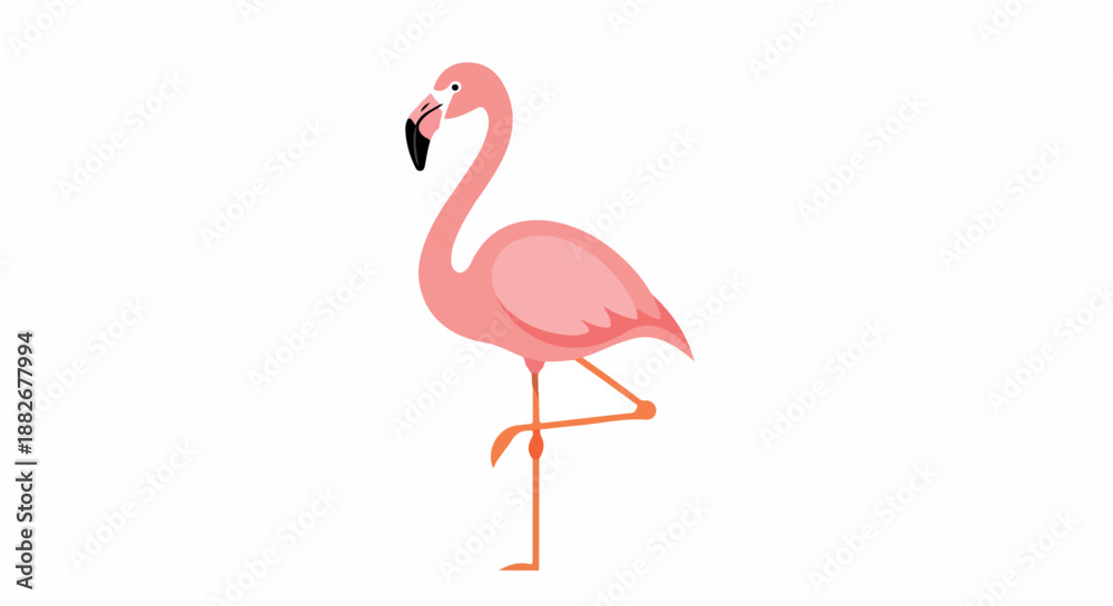 Naklejka premium Pink flamingo standing with transparent background