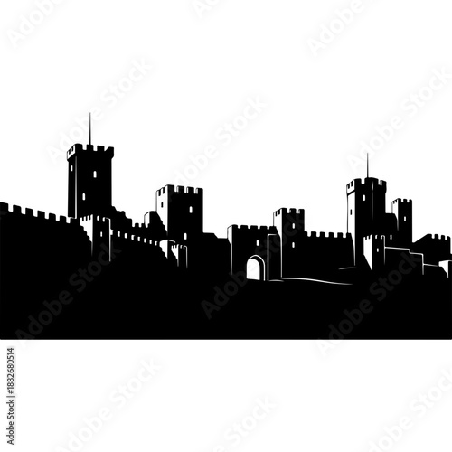 Castle Silhouette at Sunset