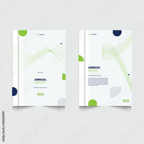 Modern line folding ribbon theme book cover template in gradient color. A4 size book cover template for annual report, magazine, booklet, proposal, portfolio, brochure, poster