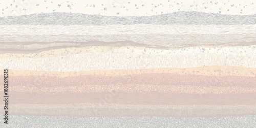 Abstract geological strata layers with subtle textures and earthy neutral color palette creating a serene and organic visual motif