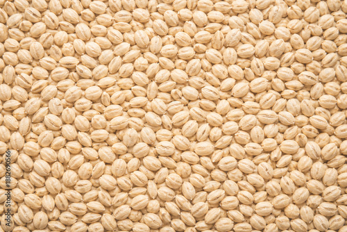 Tightly packed pearl barley grain texture background