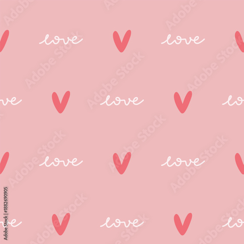 Love. Simple seamless pattern. Red Hearts