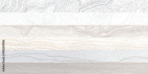 Horizontal bands of textured wood grain patterns in muted neutral tones