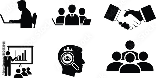 Business strategy and teamwork concepts for successful entrepreneurship and management