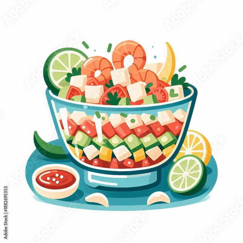 Vibrant Shrimp Ceviche Bowl with Fresh Ingredients